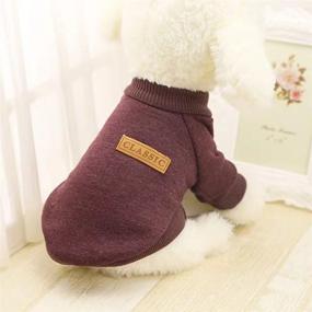 img 3 attached to Soft and Thickening Classic Knitwear Sweater Fleece Dog Coat Pet Clothes for Dogs and Cats - Perfect for Spring and Winter