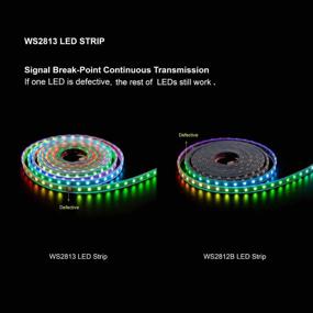 img 1 attached to 💡 Upgraded BTF-LIGHTING WS2813 3.2ft 144 Pixels Individually Addressable RGB LED Flexible Strip Light 5050 SMD Dream Color Dual Signal Backup Data IP30 Non-Waterproof DC5V Black PCB