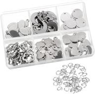 📿 satinior 120 pieces stainless steel stamping blanks tag pendants + 100 opening jump rings: perfect for bracelets, earrings & charms logo