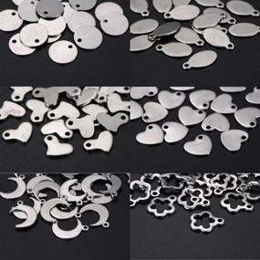 img 2 attached to 📿 Satinior 120 Pieces Stainless Steel Stamping Blanks Tag Pendants + 100 Opening Jump Rings: Perfect for Bracelets, Earrings & Charms