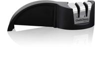 chef'schoice hone manual knife sharpener - serrated & straight knives, diamond abrasives, easy & secure grip, compact design, 2-stage, black logo