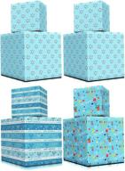happy hanukkah gift-wrap chanukah: 🎁 4 variety pack, 17.5in. x 144in. each logo