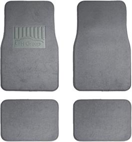 img 4 attached to FH Group F14402GRAY Gray Premium Carpet Floor Mats With Heel Pad