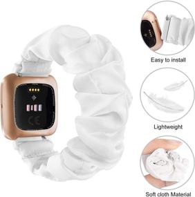 img 2 attached to 💁 Stylish Scrunchie Bands: Soft Cloth Elastic Replacements for Fitbit Versa Smart Watch