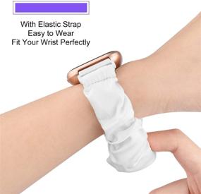 img 3 attached to 💁 Stylish Scrunchie Bands: Soft Cloth Elastic Replacements for Fitbit Versa Smart Watch