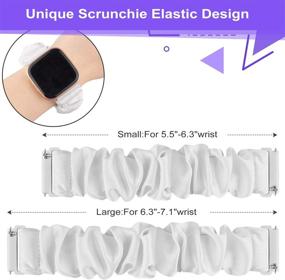 img 1 attached to 💁 Stylish Scrunchie Bands: Soft Cloth Elastic Replacements for Fitbit Versa Smart Watch