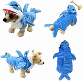 img 4 attached to Yoption Halloween Pet Costume Outwear Hoodie - Shark Themed Dog Apparel Coat