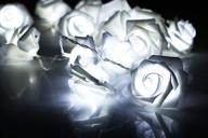 premium romantic flower fairy rose string lights - 20 led battery operated lamp for outdoor room decoration, valentine's day, wedding, christmas, patio, garden, festival party - cold white логотип