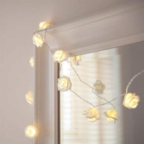 img 2 attached to 🌹 Echosari 20LED Warm White Rose Flower Fairy String Lights with Built-in Auto Timer: Perfect for Valentine's, Wedding & Indoor Decoration