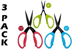 img 4 attached to ✂️ Emma Oliver's Fantastic Scissors – Serrated Blade Shears in 4, 6 & 7-1/2" Sizes – Ideal for Fabric, Cloth, Paper & More - 3 Pack Assortment