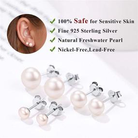 img 2 attached to Focalook 925 Sterling Silver Stud/Drop Earrings: Gift Box Included