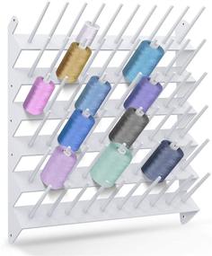 img 4 attached to 🧵 Sewing Thread Rack Organizer - Convenient Cone Thread Stand for Embroidery & Spool Storage (60 Spool Capacity) - Wall Mount Solution
