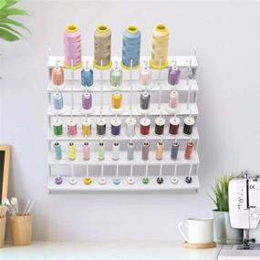 img 1 attached to 🧵 Sewing Thread Rack Organizer - Convenient Cone Thread Stand for Embroidery & Spool Storage (60 Spool Capacity) - Wall Mount Solution