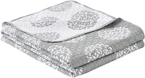 img 2 attached to Angel Bedding 3-Piece Washed Quilt Bedspread Coverlet Set - Grey, King Sized (104X90'')