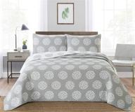 angel bedding 3-piece washed quilt bedspread coverlet set - grey, king sized (104x90'') logo