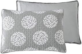 img 1 attached to Angel Bedding 3-Piece Washed Quilt Bedspread Coverlet Set - Grey, King Sized (104X90'')