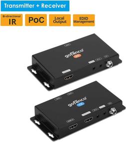 img 2 attached to 🔌 4K HDMI Balun Extender - gofanco HDBaseT 2.0 4K:4:4 HDR CAT6 HDMI Over Cable (230ft @ 1080p, 130ft @ 4K) with Loopout, Auto Downscaling, Bi-Directional IR, Power Over Cable, EDID, 18Gbps, HDCP 2.2