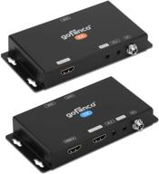 🔌 4k hdmi balun extender - gofanco hdbaset 2.0 4k:4:4 hdr cat6 hdmi over cable (230ft @ 1080p, 130ft @ 4k) with loopout, auto downscaling, bi-directional ir, power over cable, edid, 18gbps, hdcp 2.2 logo