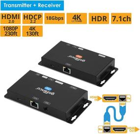 img 3 attached to 🔌 4K HDMI Balun Extender - gofanco HDBaseT 2.0 4K:4:4 HDR CAT6 HDMI Over Cable (230ft @ 1080p, 130ft @ 4K) with Loopout, Auto Downscaling, Bi-Directional IR, Power Over Cable, EDID, 18Gbps, HDCP 2.2