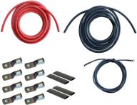 windynation 1/0 gauge awg (12 feet black 12 feet red) power inverter battery cable wire kit for dc to ac inverters rv logo