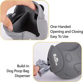 img 1 attached to 🐾 Dark Gray and Pink Silicone Dog Treat Pouch Set - Portable Fanny Pack with Pet Food Storage Containers, Magnetic Closure, and Waist Clip for Easy Dog Walking and Leash Attachment