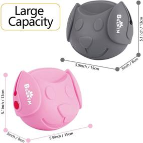 img 3 attached to 🐾 Dark Gray and Pink Silicone Dog Treat Pouch Set - Portable Fanny Pack with Pet Food Storage Containers, Magnetic Closure, and Waist Clip for Easy Dog Walking and Leash Attachment