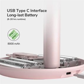 img 3 attached to ❄️ JISULIFE USB Desk Fan - Rechargeable Oscillating Table Fan [Up to 32 Working Hours] 8000mAh Battery Operated Portable Small Desktop Fan, Mini Air Circulator - Ultra Quiet for Home Office Bedroom Dorm, Pink