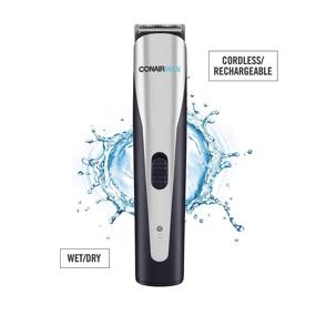 img 2 attached to 🔋 Conair Cordless Lithium Ion Men's Face & Body Trimmer - All-in-1, Rechargeable, Silver/Black