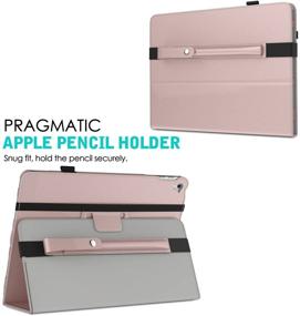 img 3 attached to MoKo Apple Pencil Holder Sleeve with Elastic Pocket and Detachable Cover - Compatible with iPad 8th Gen 2020/7th Gen 2019/Air 3 2019/Pro 12.9 2015/2017 (1st Gen Apple Pencil) - Rose Gold