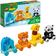 🚂 2021 lego duplo мой первый животный поезд 10955: набор игрушек для малышей на ногах с слоном, тигром, жирафом и пандой (15 деталей) логотип