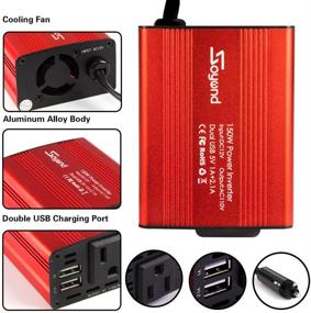 img 1 attached to 🚗 Soyond 150W Car Power Inverter Charger: DC 12V to 110V AC Converter with Dual USB Charger - Efficient and Reliable!