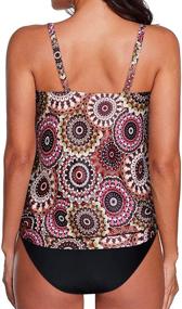 img 3 attached to Modest Two-Piece Tankini Swimwear for Women - Yonique Blouson Style with Loose Fit Bathing Suit