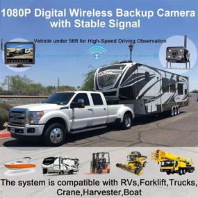 img 3 attached to Enhance Your Vehicle's Safety with Yakry Y34 HD 1080P Wireless Rear View Camera & 🚗 7 Inch Monitor - Ideal Waterproof System for RVs, Forklifts, Trucks, Crane, Harvester, and Boat High-Speed Observation