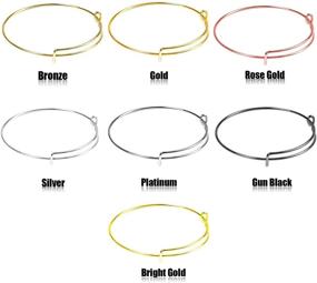 img 3 attached to Seasonsky 70 PCS Expandable Bangle Bracelet Set - Adjustable Blank Bracelets for Jewelry Making in 7 Colors