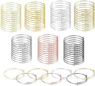 seasonsky 70 pcs expandable bangle bracelet set - adjustable blank bracelets for jewelry making in 7 colors logo