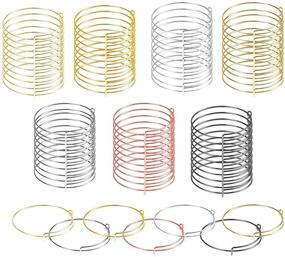 img 4 attached to Seasonsky 70 PCS Expandable Bangle Bracelet Set - Adjustable Blank Bracelets for Jewelry Making in 7 Colors