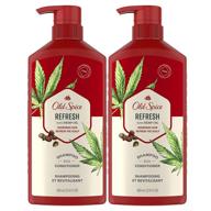 🌿 old spice 2in1 shampoo and conditioner for men with hemp oil - 44 fl oz logo