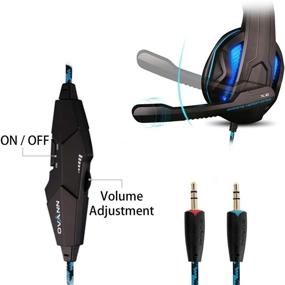 img 3 attached to 🎧 Megadream Over-Ear Stereo Gaming Headphone: 3.5mm Wired Headset with Noise Cancelling Mic – Ideal for Laptop, PC, and Call Center Use (Black+Blue)