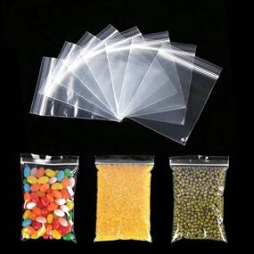 img 4 attached to 300 Zipper Poly Bags, Magicalmai Clear Plastic Zip Lock Baggies - Reclosable, Thicker Ziplock Bags for Small Items/Food Storage/Jewelry/Samples/Snacks (2x2)