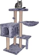 🐱 enhanced wiki 002g cat tree: scratching toy, ball activity centre, jute-covered scratching posts - grey logo