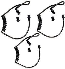 img 1 attached to 🎧 3-Pack Lsgoodcare Replacement Coil Tubes - Black Twist On Acoustic Audio Tubes with Earbuds Eartips for Two Way Radio Earpiece Headset Earphone Kit