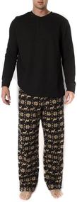 img 4 attached to Mens 2Pc Long Sleeve Pajama Men's Clothing for Sleep & Lounge