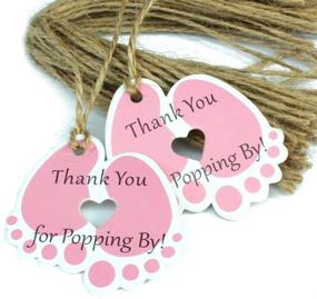 img 1 attached to 50Pcs Thank You For Coming Baby Shower Tags With String