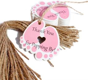 img 4 attached to 50Pcs Thank You For Coming Baby Shower Tags With String