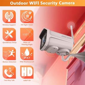 img 3 attached to 📷 1080P WiFi Outdoor Security Camera Surveillance Cameras with Two-Way Audio - IP Camera, IP66 Waterproof, Night Vision, Motion Detection, Activity Alert, Deterrent Alarm - iOS, Android Compatible