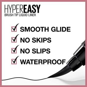 img 1 attached to Maybelline Hyper Easy Liquid Pen No-Skip Eyeliner: Satin Finish, Waterproof Makeup in Pitch Black - 0.018 Fl Oz