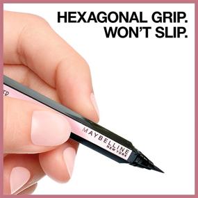 img 2 attached to Maybelline Hyper Easy Liquid Pen No-Skip Eyeliner: Satin Finish, Waterproof Makeup in Pitch Black - 0.018 Fl Oz
