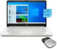 💻 high-performance hp 14-inch fhd laptop, intel quad-core pentium silver n5000 up to 2.7ghz, 4gb ddr4, 64gb emmc ssd, office 365 personal-1yr, windows 10 s, expandable up to 256gb with micro sd for additional storage logo