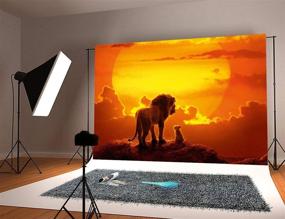 img 3 attached to 🦁 LELEZ 7X5FT Cartoon Lion King Backdrop: Forest Jungle Safari Sunset Dusk Background for Photography, Baby Shower, Child Kids Birthday Party, Photo Booth - TVV011