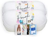 🧶 lion brand pound of love yarn - 2 pack with pattern cards in white: the ideal crafting bundle! logo